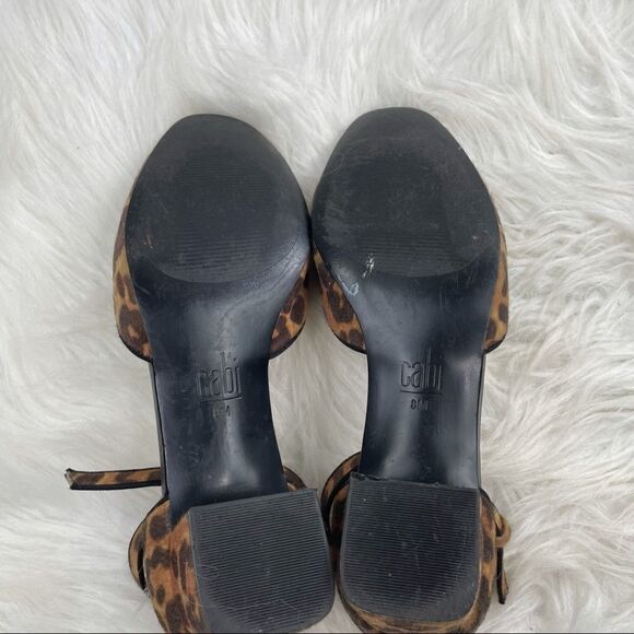 CAbi Kiki Leopard Print Calf Hair Ankle Strap Shoes - Picture 10 of 12